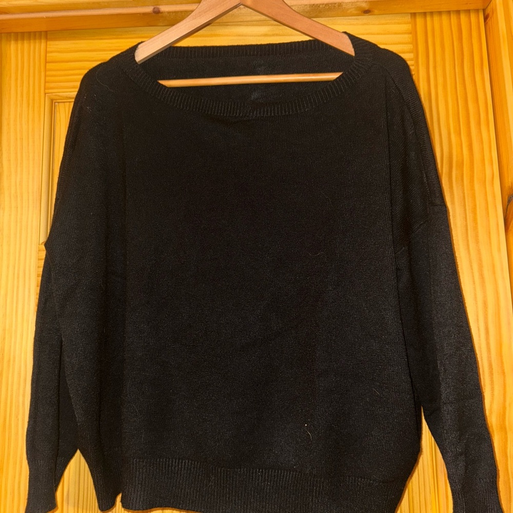Classic off the shoulder Black Women's Sweater